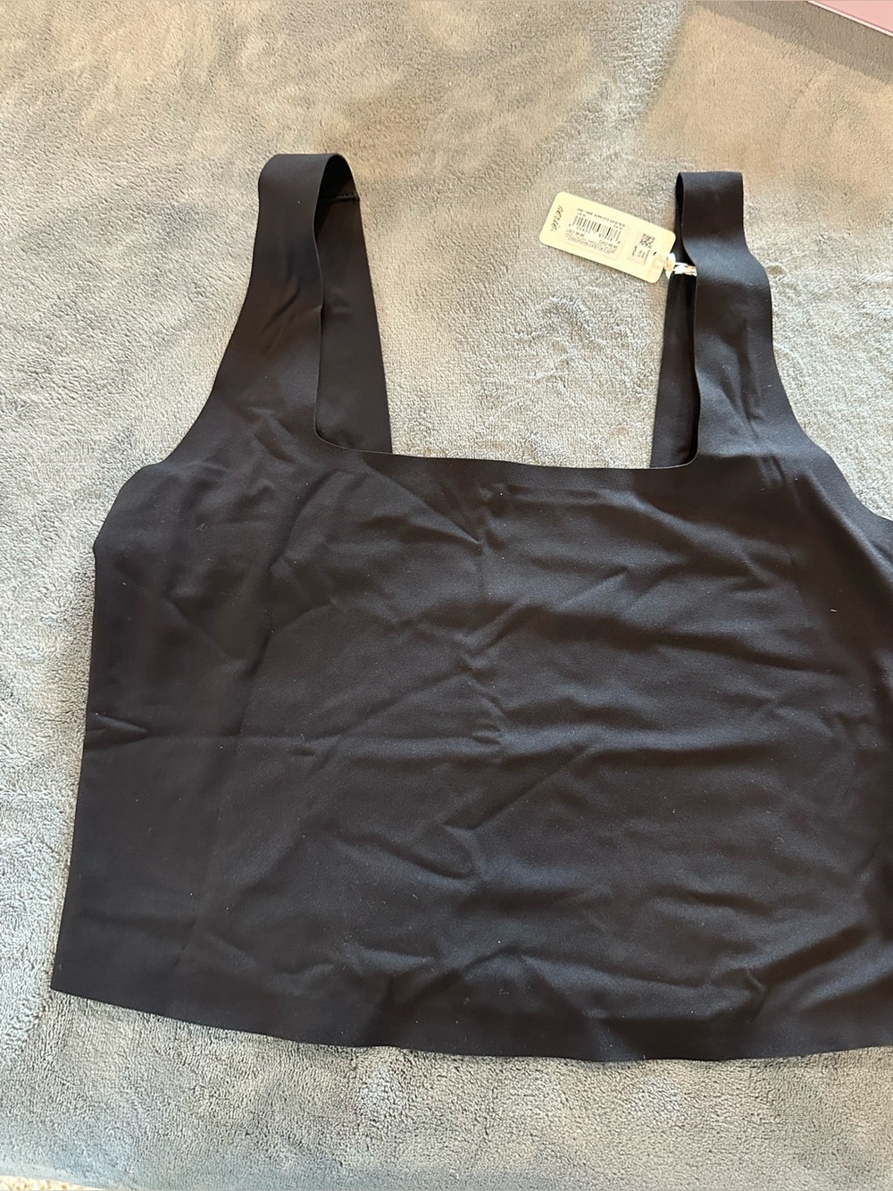 Aerie Smoothez Black Square-Neck Crop Tank Top - Women